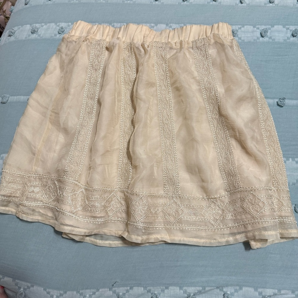 Staring at Stars Cream Mini Skirt